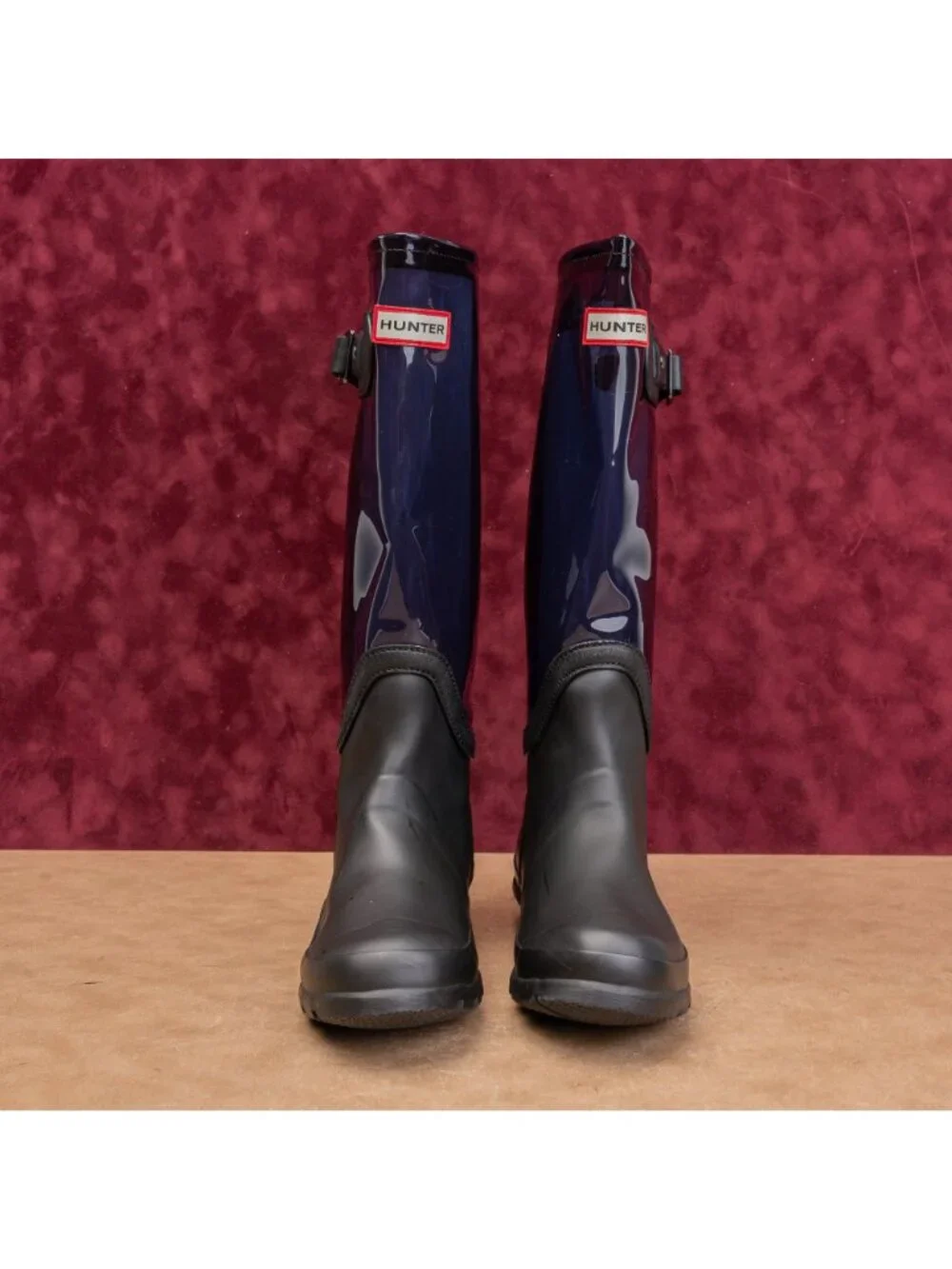 Hunter Unisex Original Clear Black Festival Party Wellies Rain Boots sz 5.5M 6F
